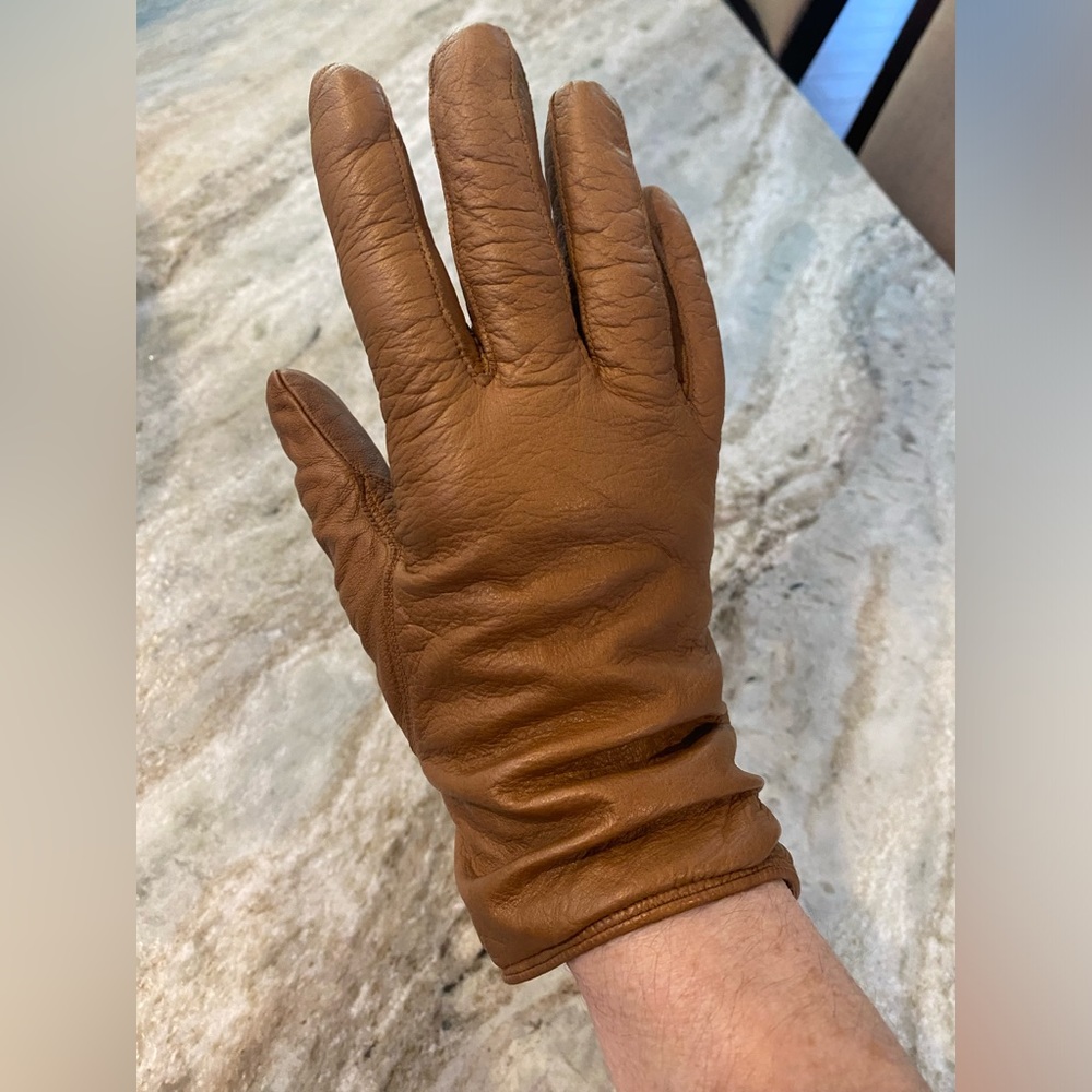 Coach leather cashmere gloves sz 8 brown - Picture 2 of 10